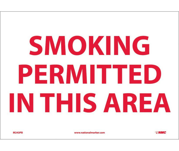 SMOKING PERMITTED IN THIS AREA, 10X14, PS VINYL