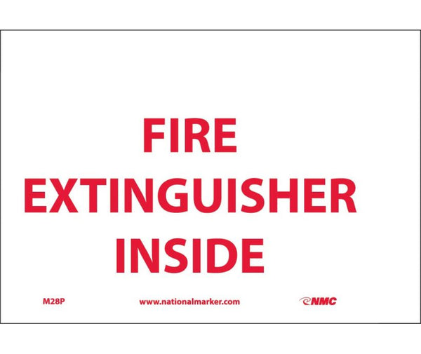 FIRE EXTINGUISHER INSIDE, 6X9, RIGID PLASTIC
