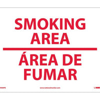 SMOKING AREA (BILINGUAL), 10X14, RIGID PLASTIC