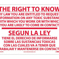 THE RIGHT TO KNOW.. SEGUN LA LEY. . . (BILINGUAL), 10X14, RIGID PLASTIC