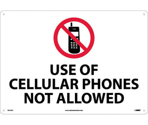 USE OF CELLULAR PHONES NOT ALLOWED, 14X20, RIGID PLASTIC