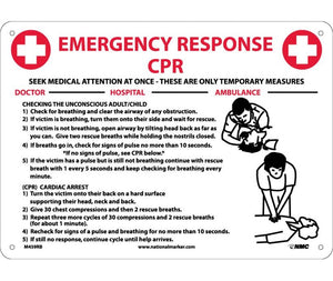 CPR EMERGENCY RESPONSE, 10X14, RIGID PLASTIC