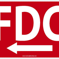 FDC LEFT ARROW GRAPHIC SIGN, 14X10, .040 ALUM