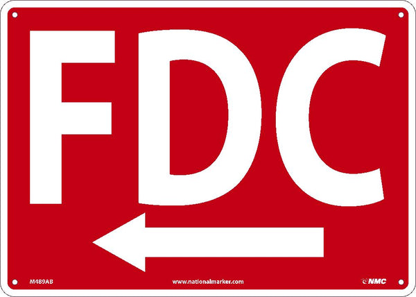 FDC LEFT ARROW GRAPHIC SIGN, 14X10, .040 ALUM
