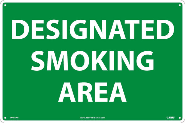 DESIGNATED SMOKING AREA, 12x18, .040 ALUM
