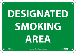 DESIGNATED SMOKING AREA, 7X10, .050 RIGID PLASTIC
