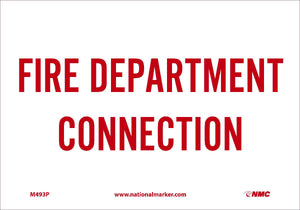 FIRE DEPARTMENT CONNECTION, 7X10, .0045 PRESSURE SENSITIVE VINYL