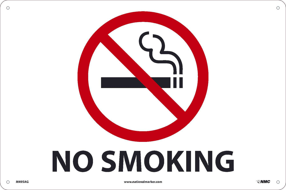 NO SMOKING, ALUMINUM, 18X12