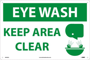 EYE WASH KEEP AREA CLEAR, ALUMINUM, 18X12