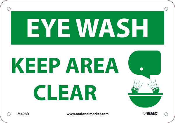EYE WASH KEEP AREA CLEAR, PLASTIC, .055