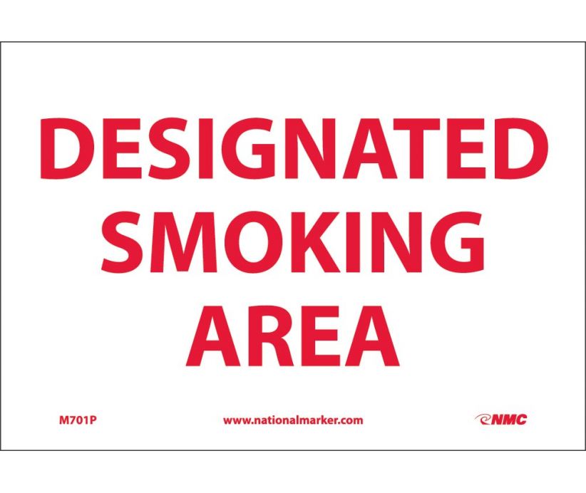 DESIGNATED SMOKING AREA, 7X10, PS VINYL