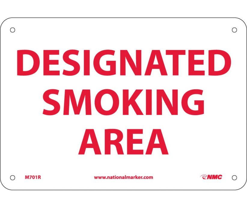 DESIGNATED SMOKING AREA, 7X10, RIGID PLASTIC