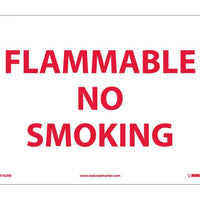 FLAMMABLE NO SMOKING, 10X14, RIGID PLASTIC