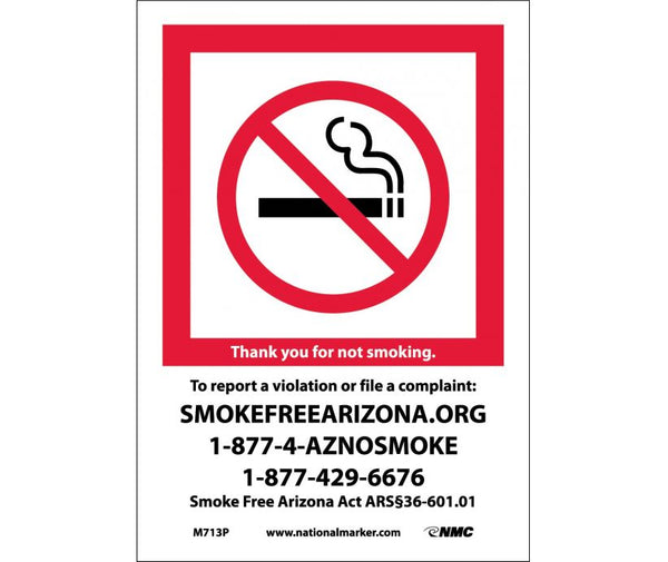ARIZONA NO SMOKING, 7X10, PS VINYL