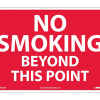 NO SMOKING BEYOND THIS POINT, 10X14, RIGID PLASTIC