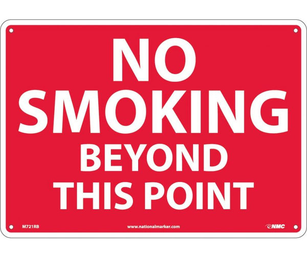 NO SMOKING BEYOND THIS POINT, 10X14, RIGID PLASTIC