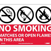 (GRAPHICS) NO SMOKING MATCHES OR OPEN FLAMES IN THIS AREA, 10X14, .040 ALUM