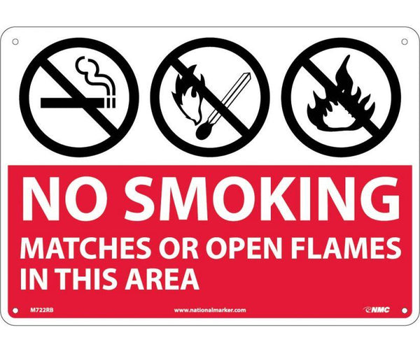 (GRAPHICS) NO SMOKING MATCHES OR OPEN FLAMES IN THIS AREA, 10X14, PS VINYL