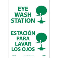 EYE WASH STATION (GRAPHIC), BILINGUAL, 14X10, PS VINYL