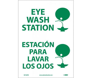 EYE WASH STATION (GRAPHIC), BILINGUAL, 14X10, PS VINYL