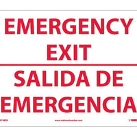 EMERGENCY EXIT, BILINGUAL, 10X14, .040 ALUM
