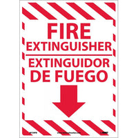FIRE EXTINGUISHER, BILINGUAL, 14X10, PS VINYL