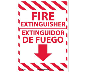 FIRE EXTINGUISHER, BILINGUAL, 14X10, PS VINYL