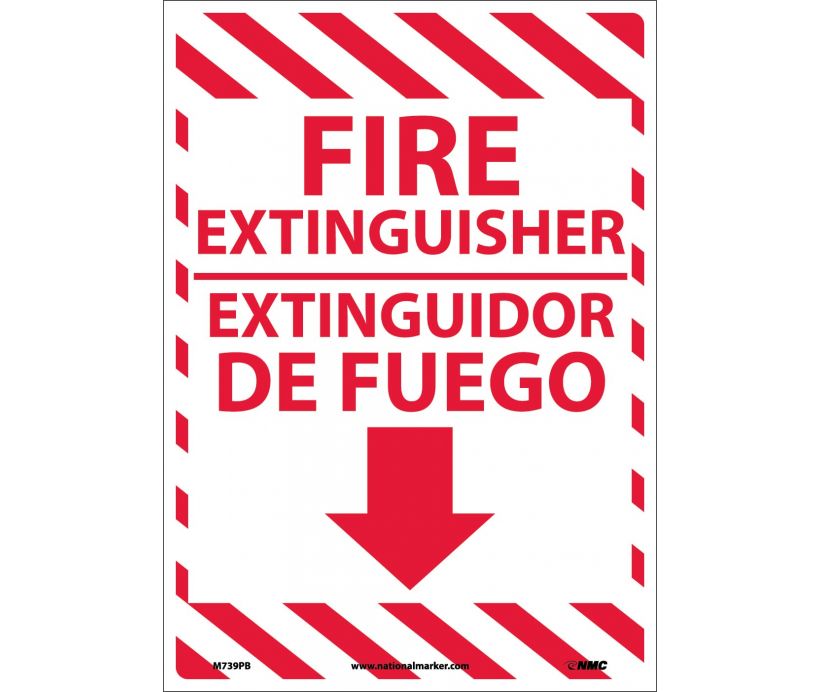 FIRE EXTINGUISHER, BILINGUAL, 14X10, PS VINYL