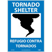 TORNADO SHELTER (GRAPHIC), BILINGUAL, 14X10, .040 ALUM