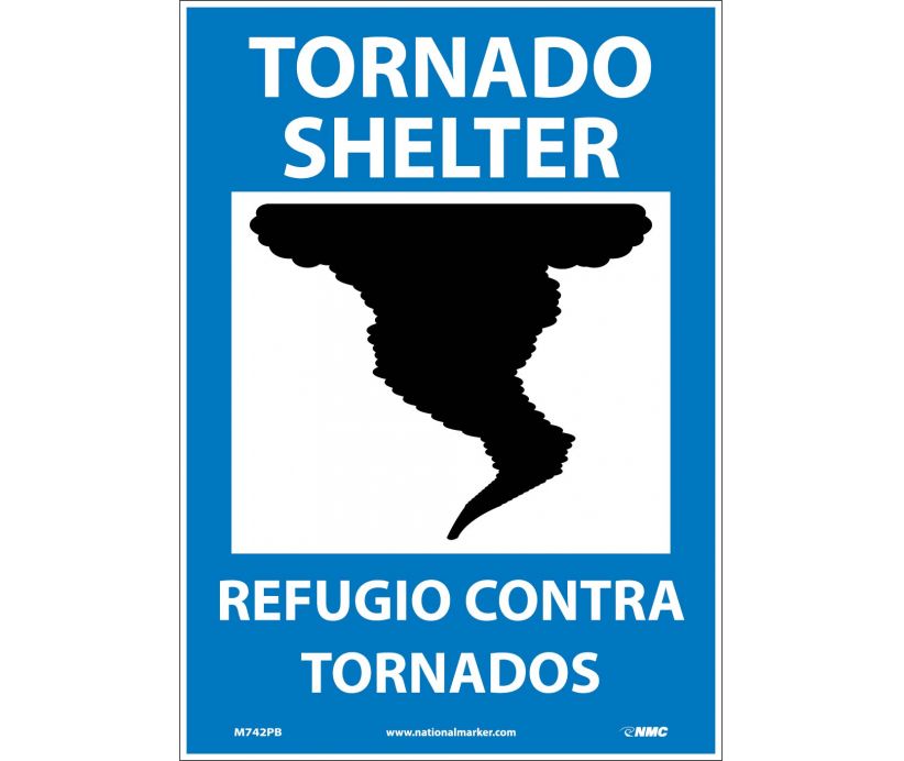 TORNADO SHELTER (GRAPHIC), BILINGUAL, 14X10, .040 ALUM