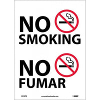 NO SMOKING (GRAPHIC), BILINGUAL, 14X10, .040 ALUM