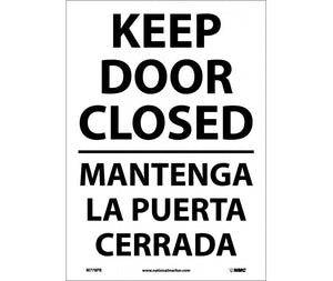 KEEP DOOR CLOSED, BILINGUAL, 14X10, PS VINYL