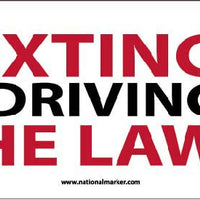 NO TEXTING WHILE DRIVING IT'S THE LAW, (GRAPHIC), 3X11, PS VINYL W/LAM