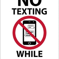NO TEXTING (GRAPHIC) WHILE DRIVING, 14X10, PS VINYL W/LAM
