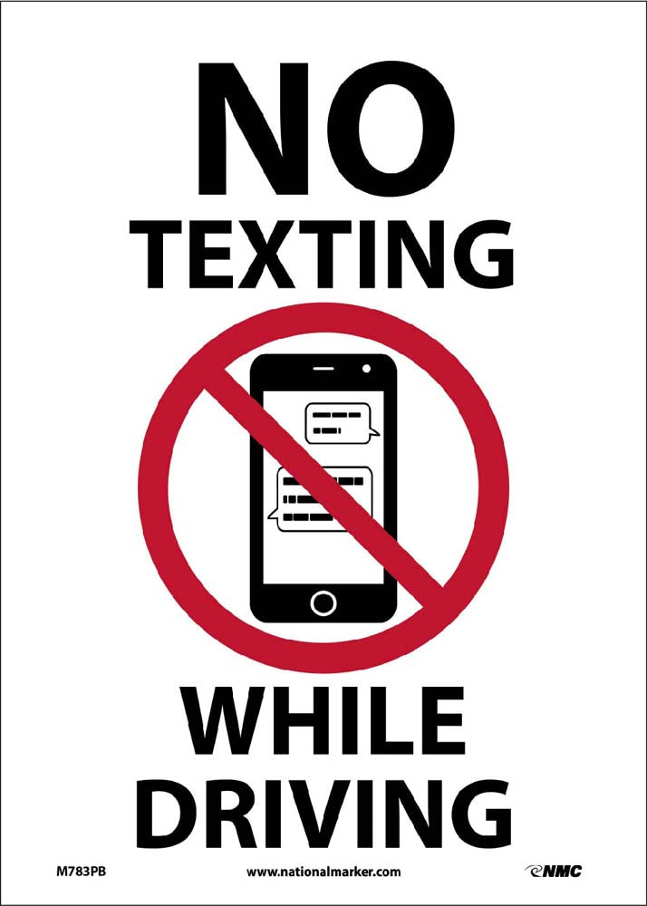 NO TEXTING (GRAPHIC) WHILE DRIVING, 14X10, PS VINYL W/LAM