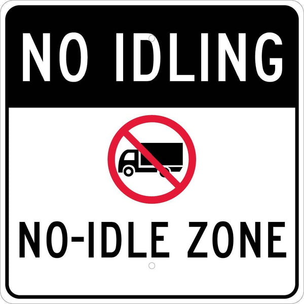 NO IDLING (GRAPHIC) NO IDLE ZONE, 24X24, .080 EGP ALUM