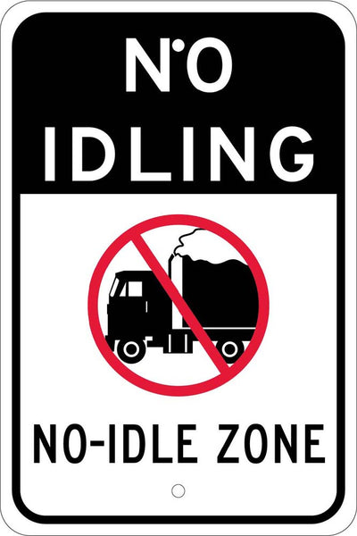 NO IDLING (GRAPHIC)NO IDLE ZONE, 18X12, .080 EGP ALUM