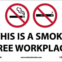 THIS IS A SMOKEFREE WORKPLACE , 7X10, .050 RIGID PLASTIC