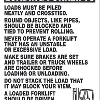 RULES FOR LOADING FORKLIFTS, 20X14, PS VINYL SIGN