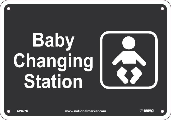 SIGN, 7 X 10 RIGID PLASTIC .050, BABY CHANGING STATION