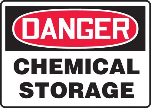 Safety Sign, DANGER CHEMICAL STORAGE, 7