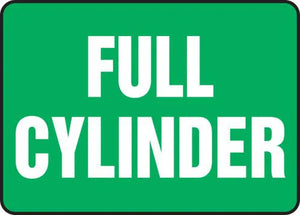 Safety Sign, FULL CYLINDER, 7" x 10", Adhesive Vinyl