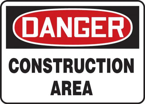 Safety Sign, DANGER CONSTRUCTION AREA, 7