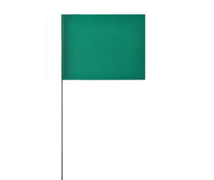 MARKING FLAGS, GREEN, 4"X5", 21" WIRE STAFF, 1000/CS