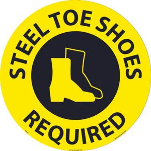Steel Shoes Required Walk-On Slip Guard Floor Sign 17" Circle | MFS237