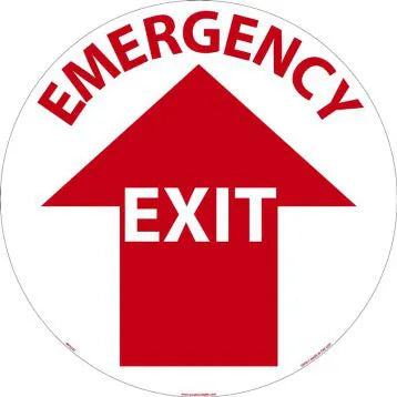 Emergency Exit Walk-On Slip Guard Floor Sign 17