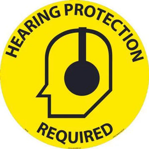 Hearing Protection Walk-On Slip Guard Floor Sign 17" Circle | MFS246