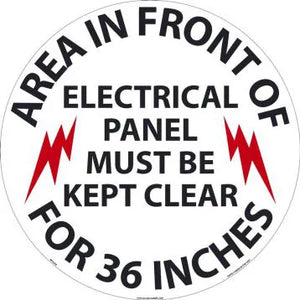 Electrical Panel Walk-On Slip Guard Floor Sign 17" Circle | MFS248