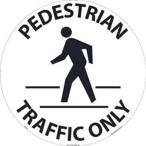 Pedestrian Traffic Walk-On Slip Guard Floor Sign 17" Circle | MFS249