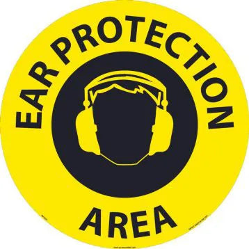 Ear Protection Area Walk-On Slip Guard Floor Sign 17